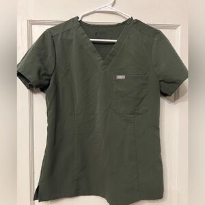 Figs Catarina Scrub Top- SMALL SLIM- Moss. In GREAT condition.